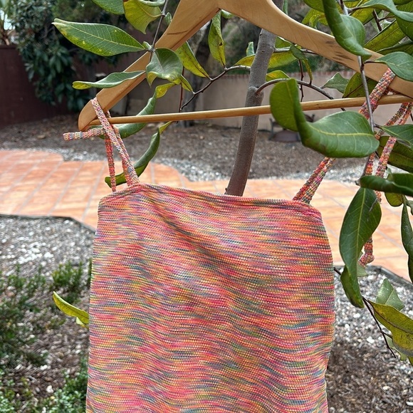 RIO BEACH colorful swimsuit size 7 (S-M) with fluorescent pink cups and lining - Picture 3 of 12